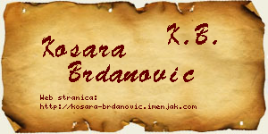 Kosara Brdanović vizit kartica